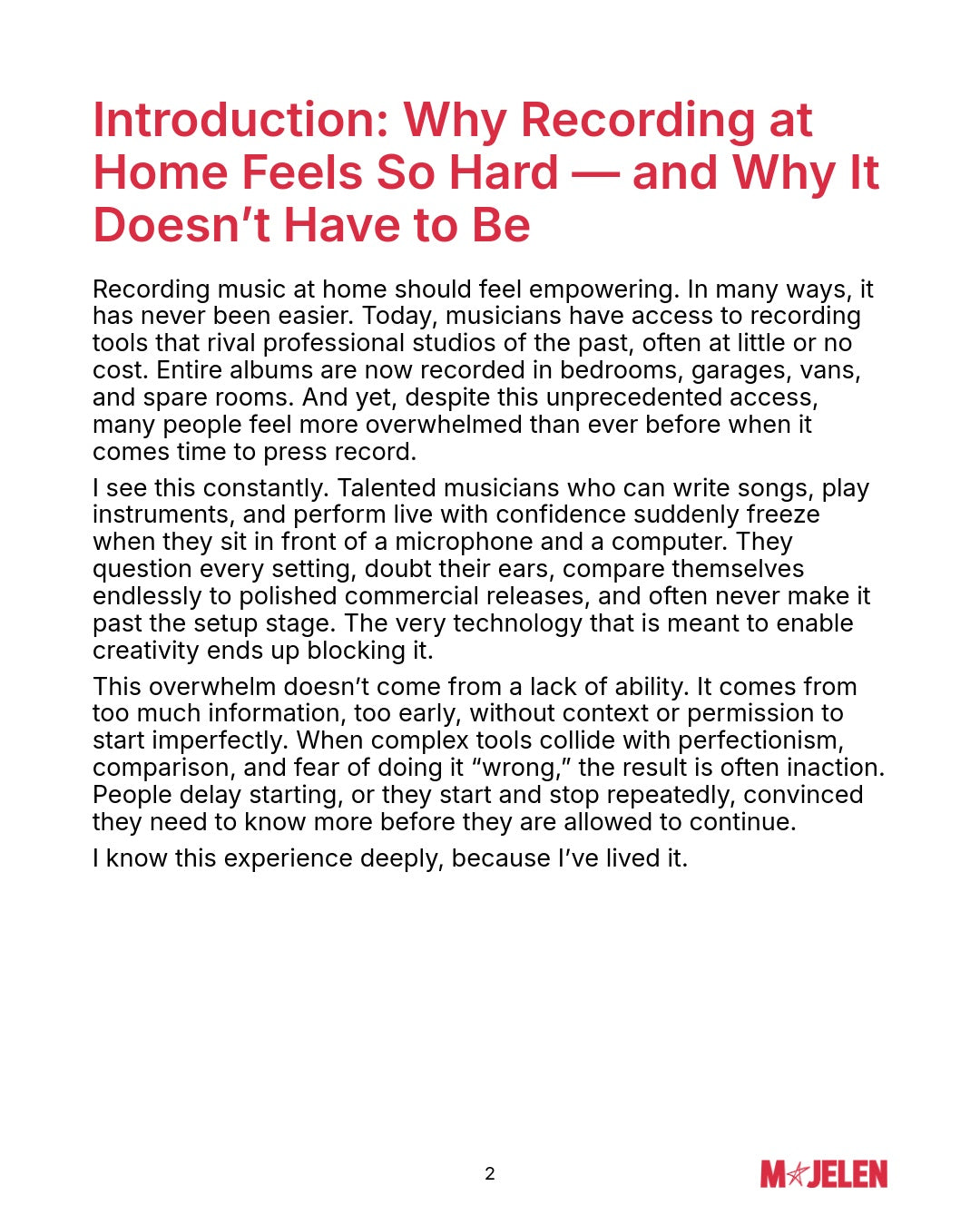 Recording at Home Without Overthinking It eBook